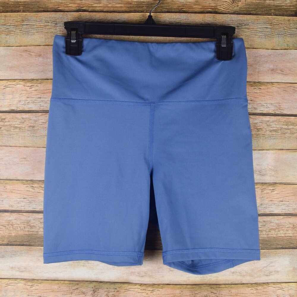 JOLYN Womens M Kinley Blue Active Workout Gym Biker Shorts Running Cross Train